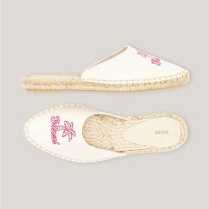 NWOB! Ganni Canvas Graphic Print Espadrilles Slides Mules, Women's 7.